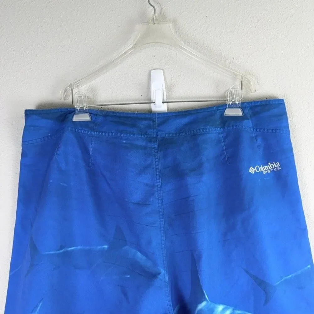 Columbia PFG Offshore Fishing Board Short Blue Shark Men's 40 Inseam 11 UPF 50